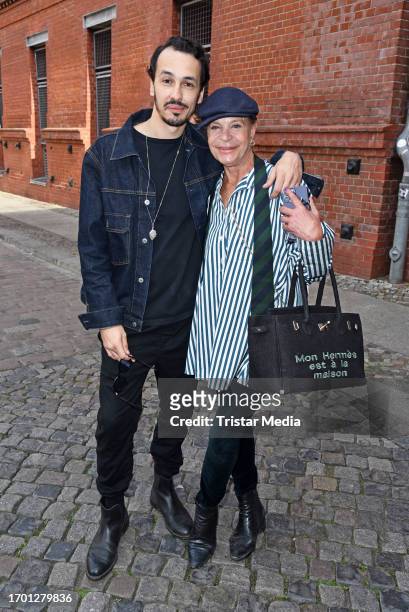 Barbara Engel and her stepson Marvin Eckerle-Herzsprung attend the "Das fliegende Klassenzimmer" premiere at Kino in der Kulturbrauerei on October 1,...