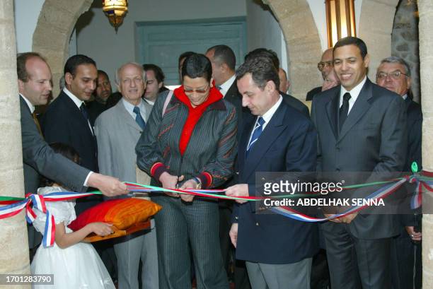 French ruling UMP party President Nicolas Sarkozy and Essaouira Mayor Asma Chaabi inaugurate the Franco-Moroccan Alliance in the touristic coastal...