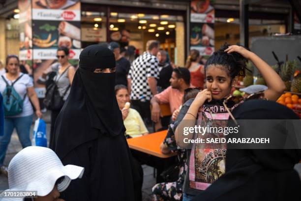 Istanbul, Turkey. A Muslim woman visits the Fateh district of Istanbul.