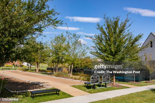 Bocce courts next to the Clubhouse in the established section of Birchwood at Brambleton on September 18, 2023 in Ashburn Virginia.