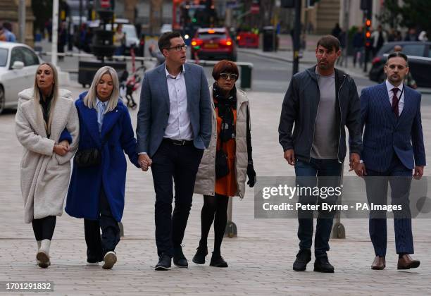 Ashley Dales' sister , mother Julie Dale, stepfather Rob Jones and father Steve Dunne arriving at Liverpool Crown Court for the trial of Ian...