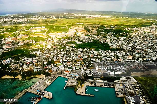 okinawa, japan: aerial view - ariel stock pictures, royalty-free photos & images