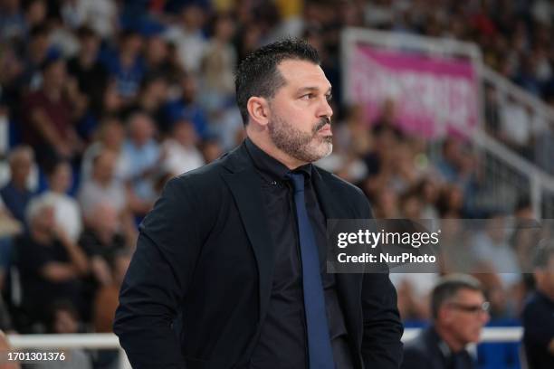 Alessandro Magro head coach of Germani Basket Brescia during the match between Germani Basket Brescia and Carpegna Prosciutto Pesaro, regular season...