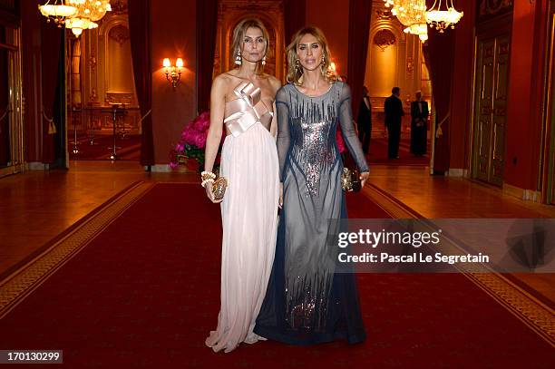 Countess Natascha Abensperg und Traun and Mrs Tatjana d' Abo attend a private dinner on the eve of the wedding of Princess Madeleine and Christopher...