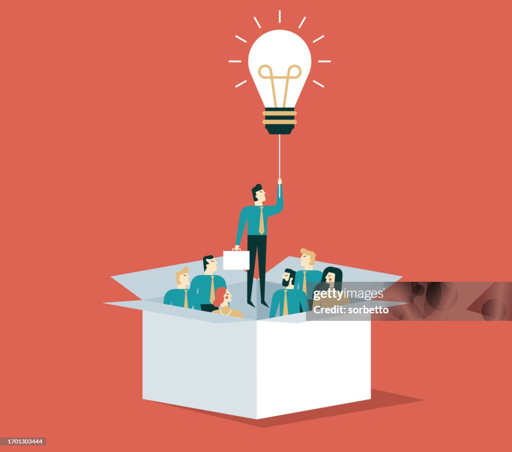 Businessman to fly outside the box