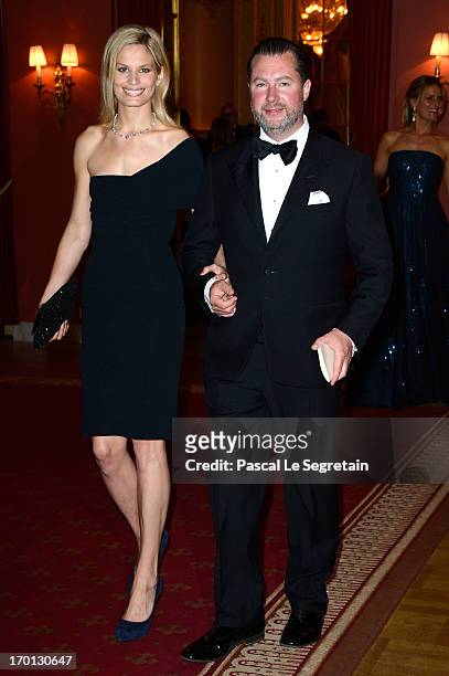 Vicky Andren and Gustaf Magnuson attend a private dinner on the eve of the wedding of Princess Madeleine and Christopher O'Neill hosted by King Carl...
