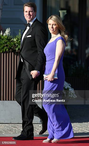 Guests arrive at a private dinner on the eve of the wedding of Princess Madeleine and Christopher O'Neill hosted by King Carl XVI Gustaf and Queen...