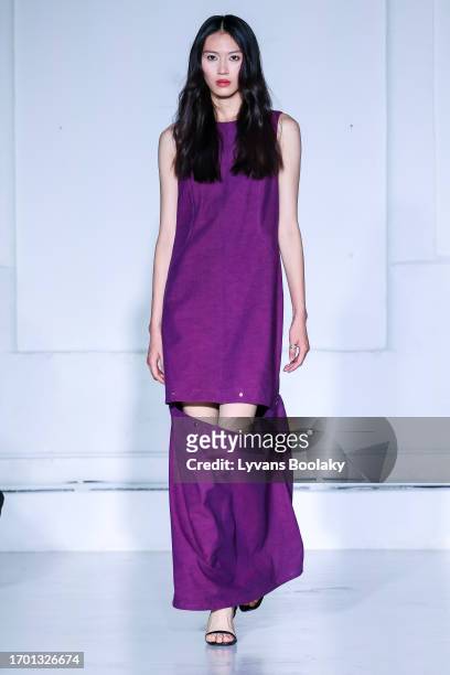 Model walks the runway during the Mossi Womenswear Spring/Summer 2024 show as part of Paris Fashion Week on September 25, 2023 in Paris, France.