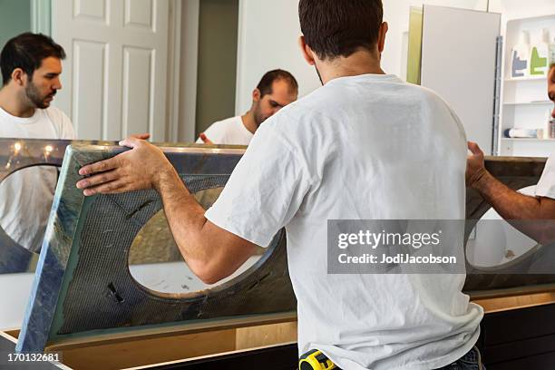 construction: bathroom renovation - bathroom remodeling stock pictures, royalty-free photos & images