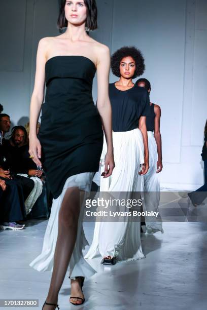 Models walk the runway during the Mossi Womenswear Spring/Summer 2024 show as part of Paris Fashion Week on September 25, 2023 in Paris, France.