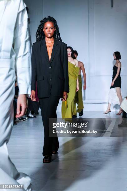 Models walk the runway during the Mossi Womenswear Spring/Summer 2024 show as part of Paris Fashion Week on September 25, 2023 in Paris, France.