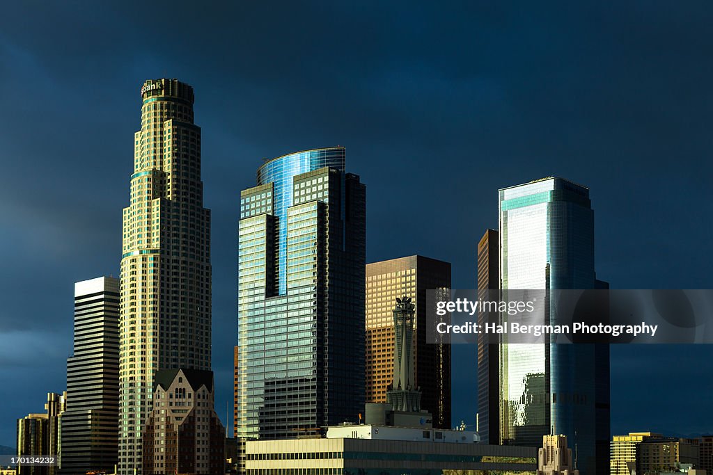 Downtown LA Financial District Skyline