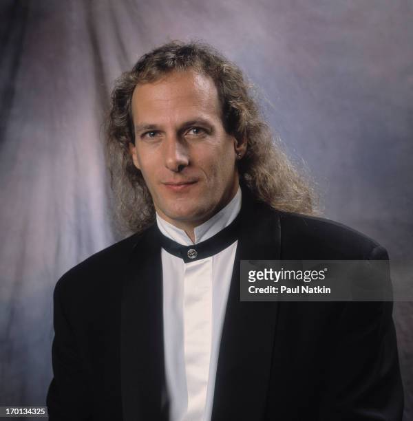 Portrait of American pop singer Michael Bolton prior to an appearance on the Oprah Winfrey Show, Chicago, Illinois, December 12, 1992.
