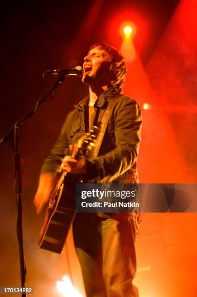 British pop musician James Blunt performs onstage at the Riviera Theater, Chicago, Illlinois, March 25, 2006.