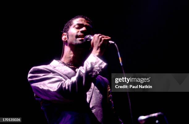 American soul and R&B singer Eric Benet performs onstage, Chicago, Illinois, May 1, 1997.