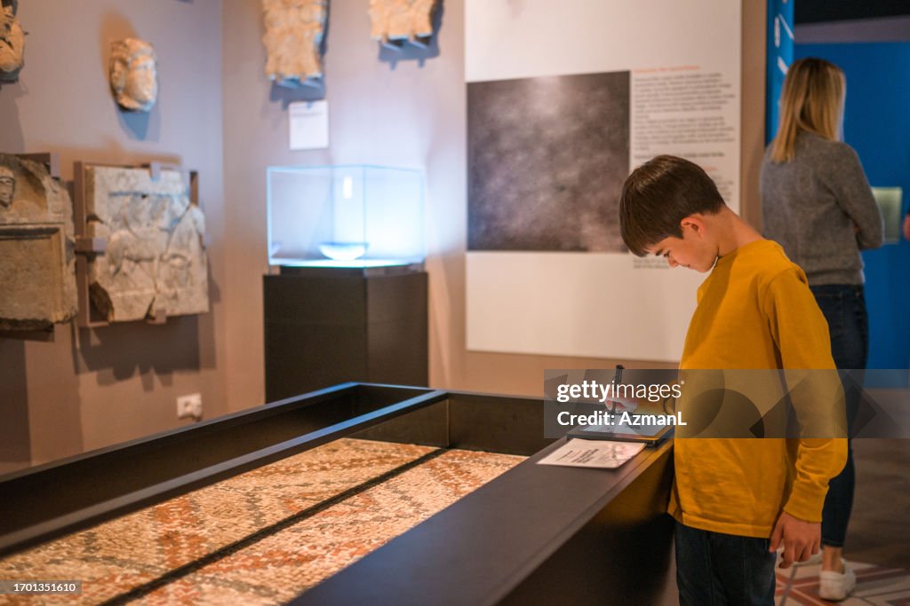 Roman Mosaic and Curious Boy