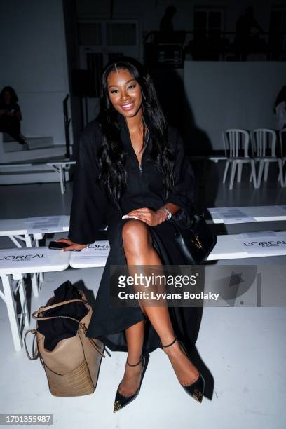 Justine Kamara attends the Mossi Womenswear Spring/Summer 2024 show as part of Paris Fashion Week on September 25, 2023 in Paris, France.