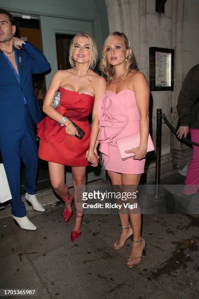 Lucy Fallon and Tina O'Brien seen attending the Inside Soap Awards 2023 at Salsa! on September 25, 2023 in London, England.