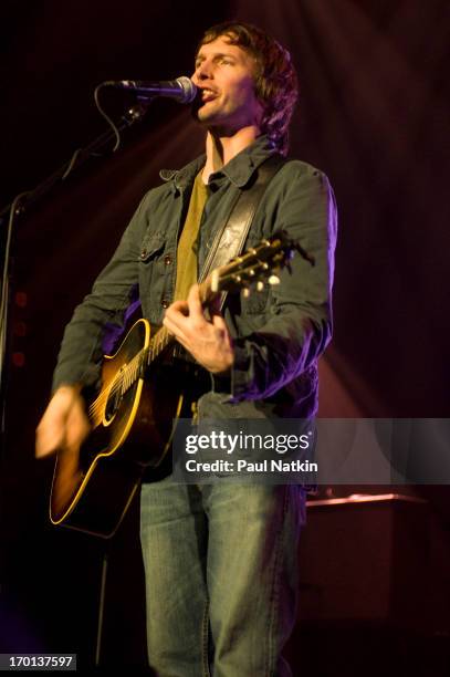 British pop musician James Blunt performs onstage at the Riviera Theater, Chicago, Illlinois, March 25, 2006.