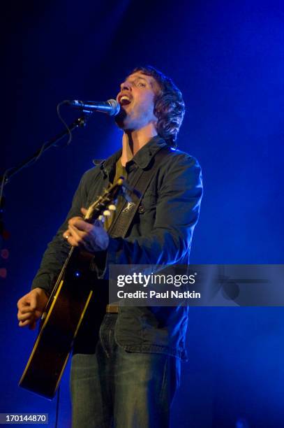 British pop musician James Blunt performs onstage at the Riviera Theater, Chicago, Illlinois, March 25, 2006.