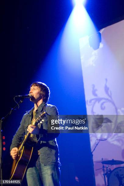 British pop musician James Blunt performs onstage at the Riviera Theater, Chicago, Illlinois, March 25, 2006.