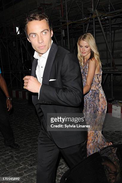 James Middleton and Donna Air leaving Loulou's Restaurant on June 7, 2013 in London, England.