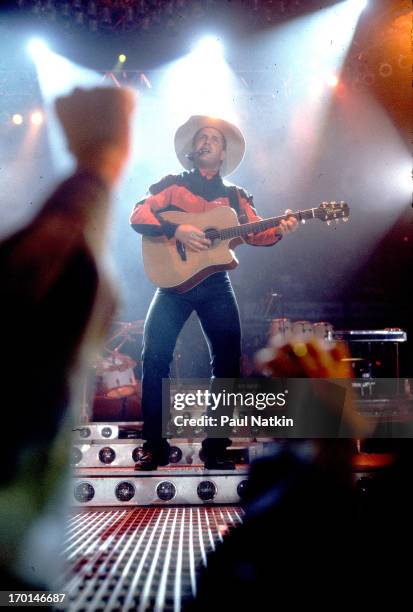 American country musician Garth Brooks performs onstage, Chicago, Illinois, October 1, 1993.