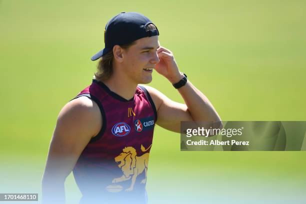 Will Ashcroft of the Lions is seen during a Brisbane Lions AFL training session at Brighton Homes Arena on September 26, 2023 in Ipswich, Australia.
