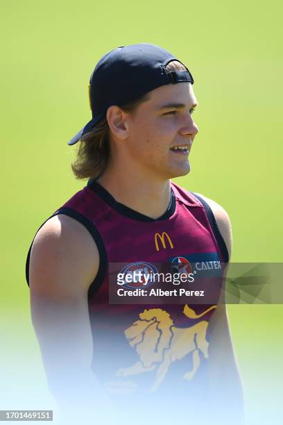 Will Ashcroft of the Lions is seen during a Brisbane Lions AFL training session at Brighton Homes Arena on September 26, 2023 in Ipswich, Australia.