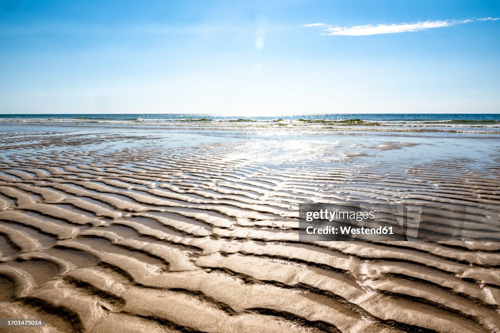 Germany, Schleswig-Holstein, Rippled beach sand on Sylt island