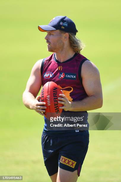 Daniel Rich of the Lions in action during a Brisbane Lions AFL training session at Brighton Homes Arena on September 26, 2023 in Ipswich, Australia.