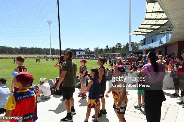 General view is seen during a Brisbane Lions AFL training session at Brighton Homes Arena on September 26, 2023 in Ipswich, Australia.