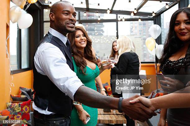 Tyson Beckford, Denise Bidot and Lornalitz Baez film on location for NUVOtv's "Curvy Girls" on June 7, 2013 at 6 Columbus Hotel in New York City.