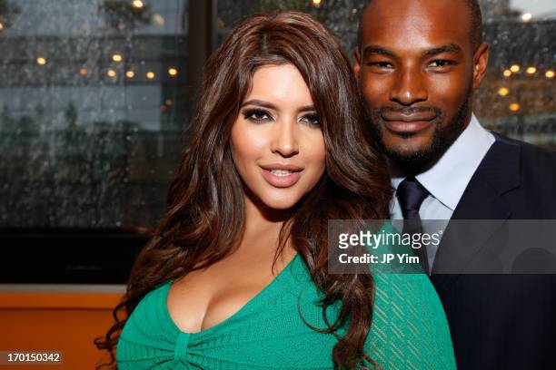 Denise Bidot and Tyson Beckford film on location for NUVOtv's "Curvy Girls" on June 7, 2013 at 6 Columbus Hotel in New York City.