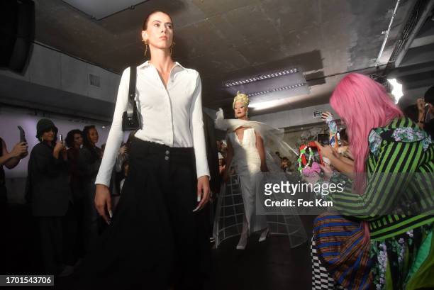 Models walk the runway during the Weinsanto Womenswear Spring/Summer 2024 show as part of Paris Fashion Week on September 25, 2023 in Paris, France.