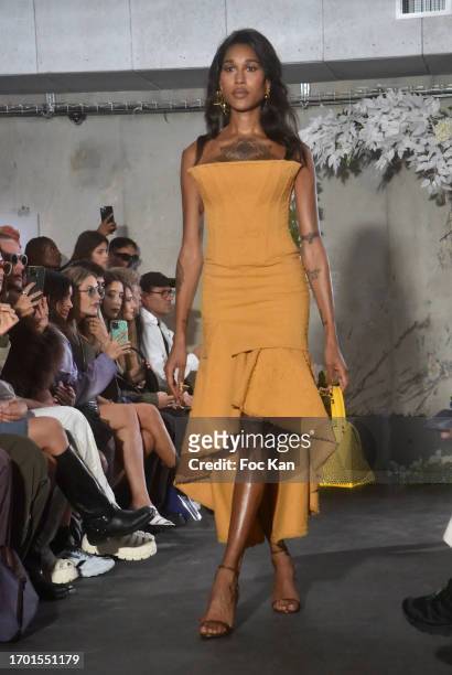 Model walks the runway during the Weinsanto Womenswear Spring/Summer 2024 show as part of Paris Fashion Week on September 25, 2023 in Paris, France.