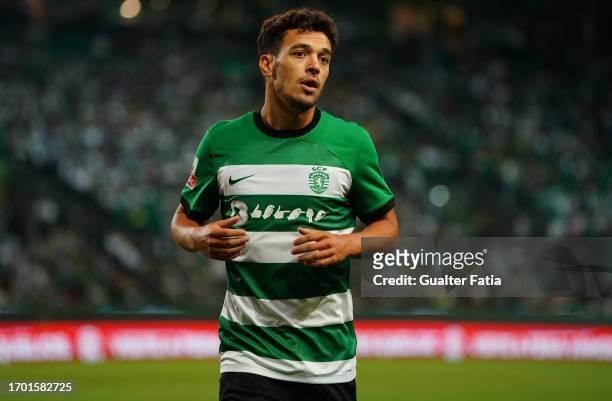 Pedro Goncalves of Sporting CP during the Liga Portugal Betclic match between Sporting CP and Rio Ave FC at Estadio Jose Alvalade on September 25,...