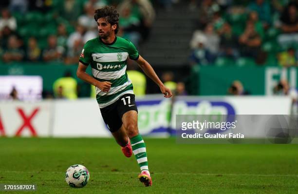 Francisco Trincao of Sporting CP in action during the Liga Portugal Betclic match between Sporting CP and Rio Ave FC at Estadio Jose Alvalade on...