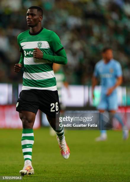 Ousmane Diomande of Sporting CP during the Liga Portugal Betclic match between Sporting CP and Rio Ave FC at Estadio Jose Alvalade on September 25,...