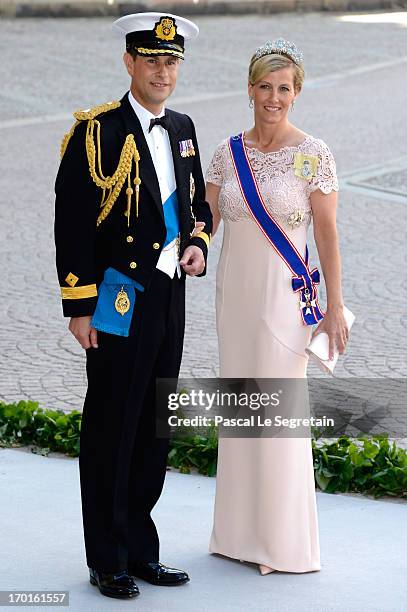 Prince Edward, Earl of Wessex and Sophie, Countess of Wessex attend the wedding of Princess Madeleine of Sweden and Christopher O'Neill hosted by...