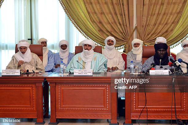 Alghabass Ag Intalla , leader of the Ansar Dine delegation and the Vice-President of the Transitional Council of State of Azawad, Mahamadou Djeri...