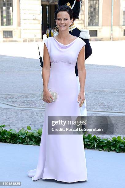 Sofia Hellqvist attends the wedding of Princess Madeleine of Sweden and Christopher O'Neill hosted by King Carl Gustaf XIV and Queen Silvia at The...