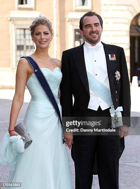 Princess Tatiana of Greece and Prince Nikolaos of Greece attend the wedding of Princess Madeleine of Sweden and Christopher O'Neill hosted by King...
