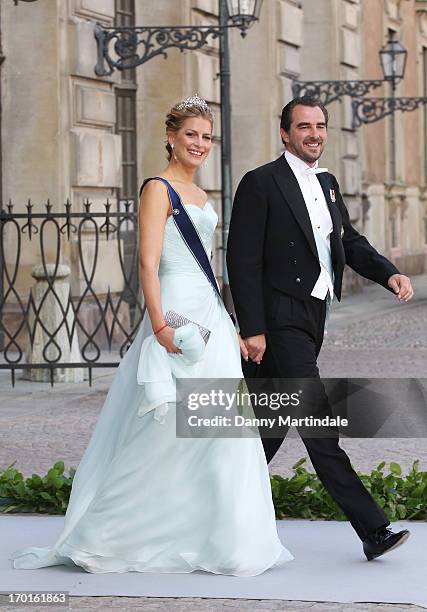 Princess Tatiana of Greece and Prince Nikolaos of Greece attend the wedding of Princess Madeleine of Sweden and Christopher O'Neill hosted by King...