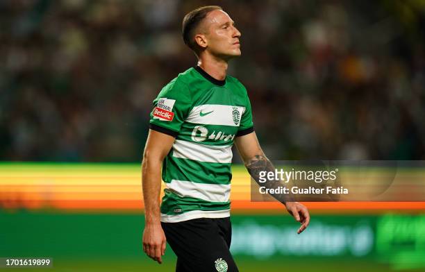 Nuno Santos of Sporting CP during the Liga Portugal Betclic match between Sporting CP and Rio Ave FC at Estadio Jose Alvalade on September 25, 2023...