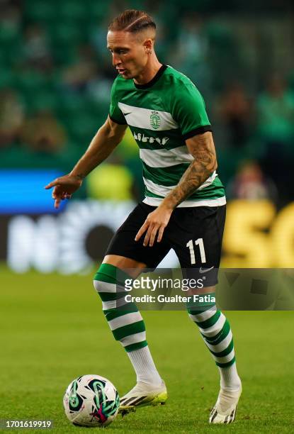 Nuno Santos of Sporting CP in action during the Liga Portugal Betclic match between Sporting CP and Rio Ave FC at Estadio Jose Alvalade on September...