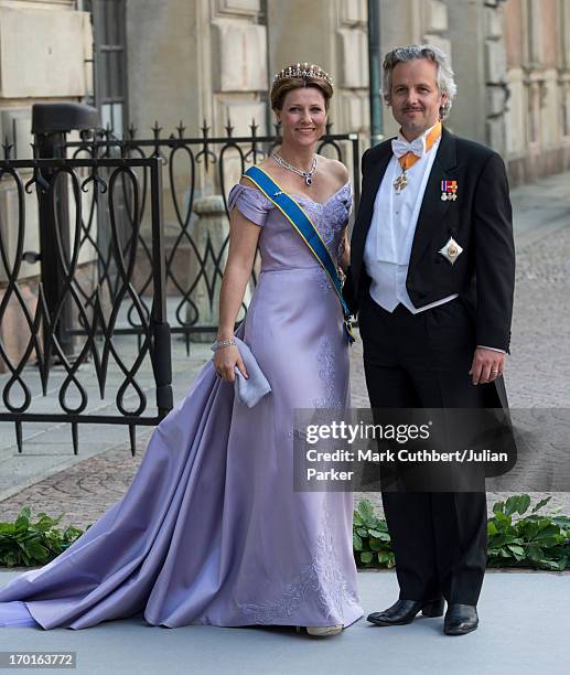 Princess Martha Louise and Ari Behn attend the wedding of Princess Madeleine of Sweden and Christopher O'Neill hosted by King Carl Gustaf and Queen...