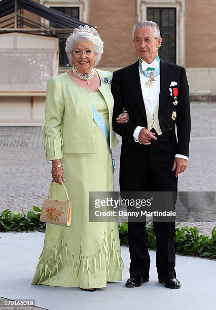 Princess Christina, Mrs. Magnuson and Tord Magnuson attend the wedding of Princess Madeleine of Sweden and Christopher O'Neill hosted by King Carl...