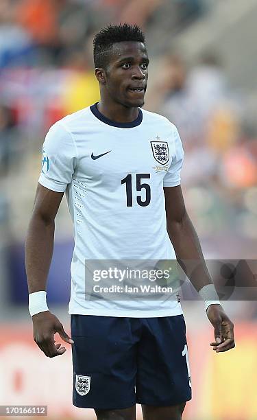 Wilfred Zaha of England during the UEFA European U21 Championships, Group A match between England and Norway at HaMoshava Stadium on June 8, 2013 in...