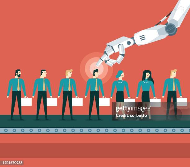 ilustrações de stock, clip art, desenhos animados e ícones de personnel evaluation by artificial intelligence - cv